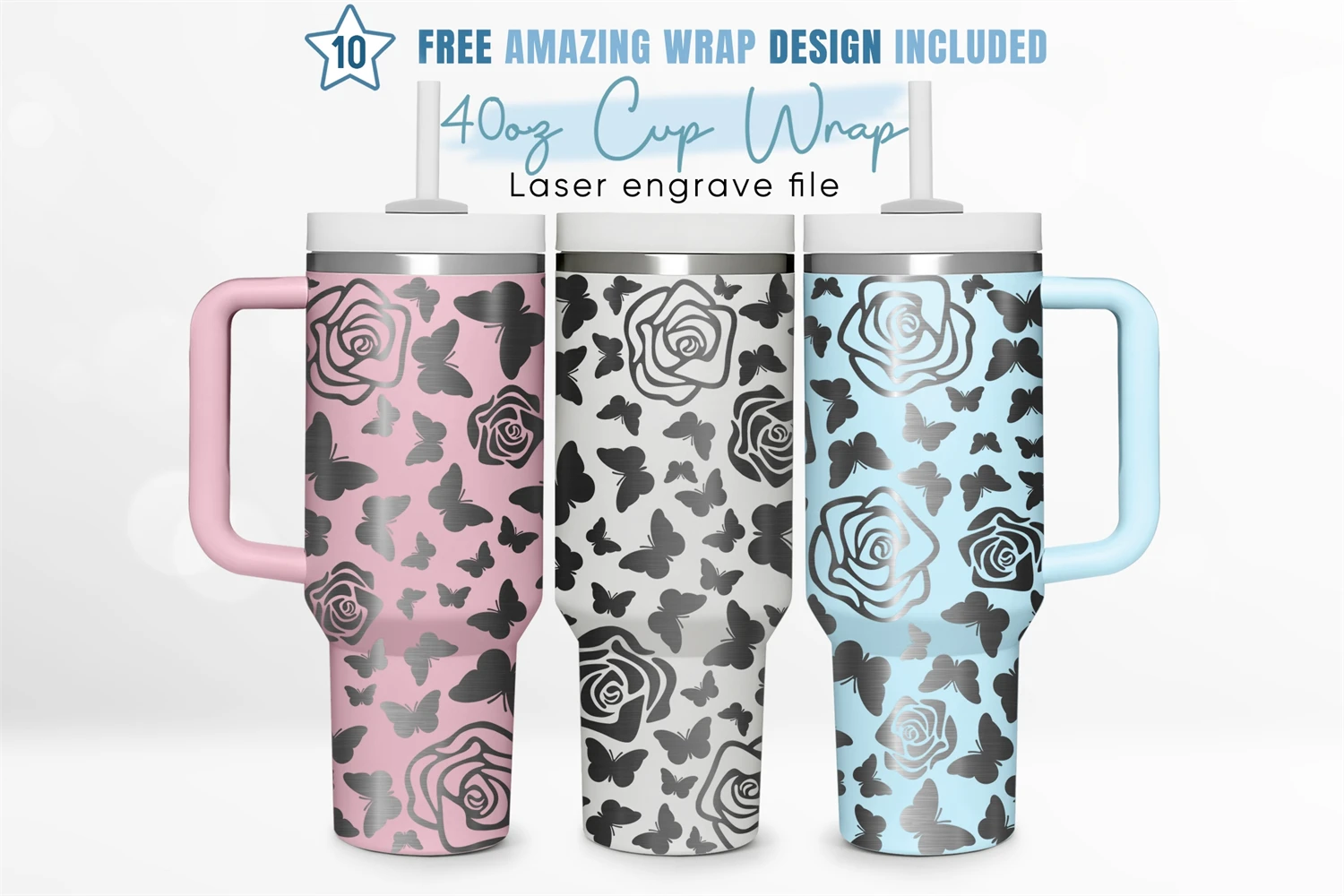 Floral Wrap for 16oz Skinny Tumbler SVG Cut file by Creative