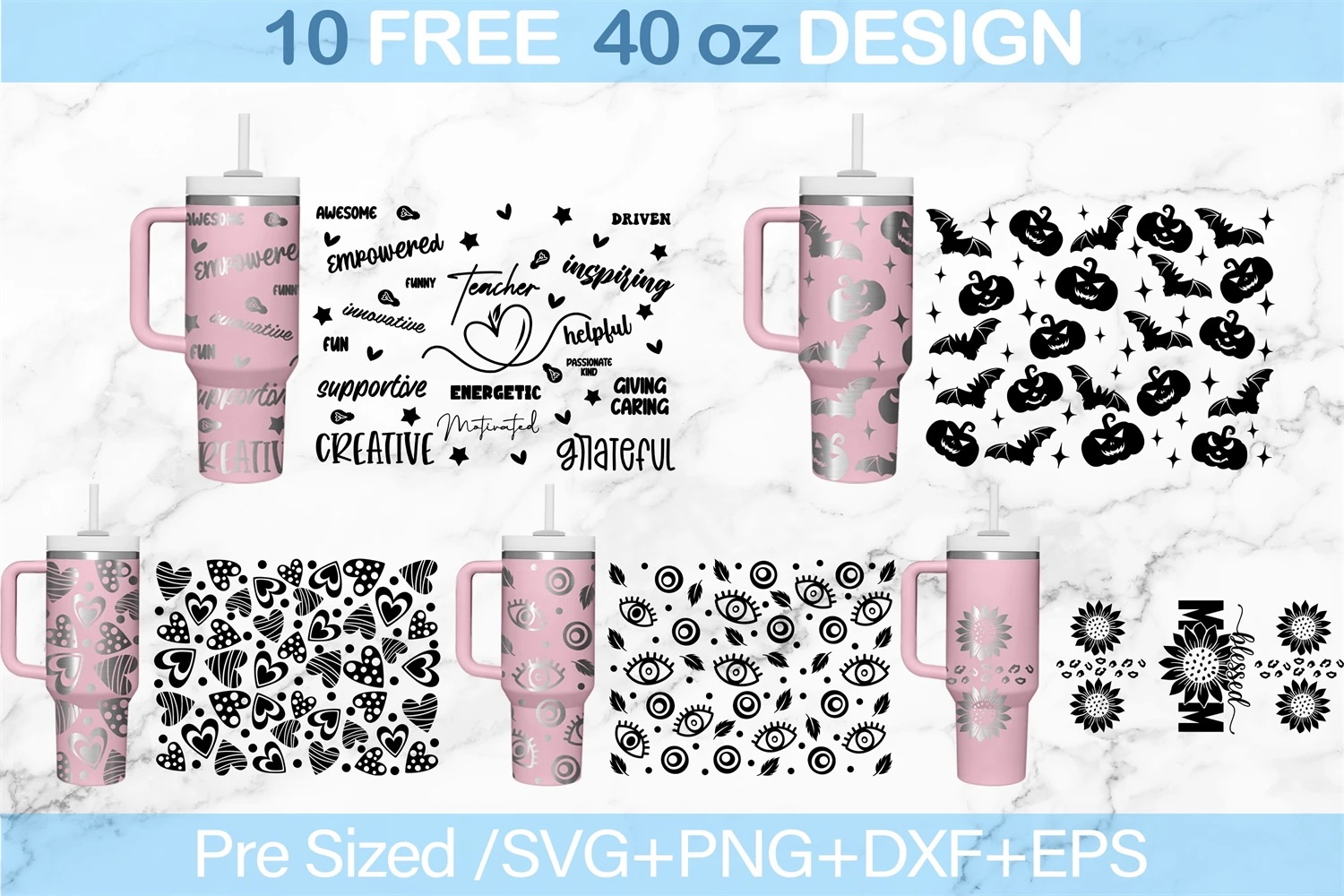 Whatever Sprinkles Your Donut 40oz Tumbler Wrap Sublimation