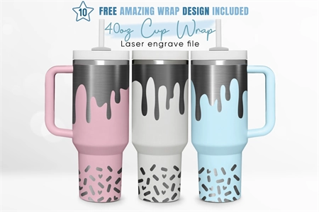 4 Pack Donut Drip 24oz Cold Cup Wraps Graphic by MiracleMaker · Creative  Fabrica