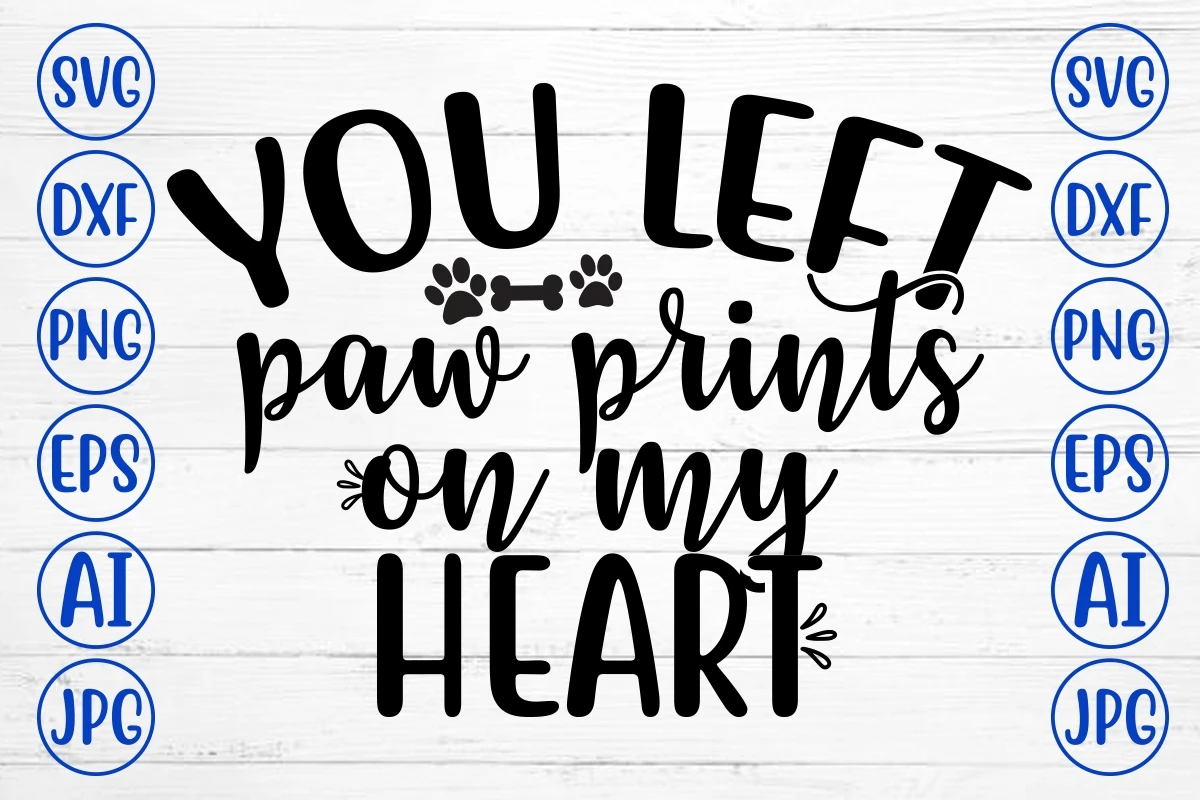 Heart Paw Print SVG cut file at