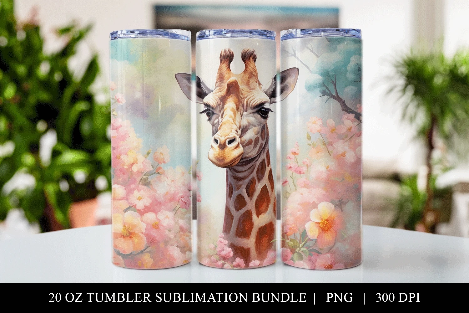 Giraffe Tumbler Wrap PNG Tumbler Design Sublimation Designs