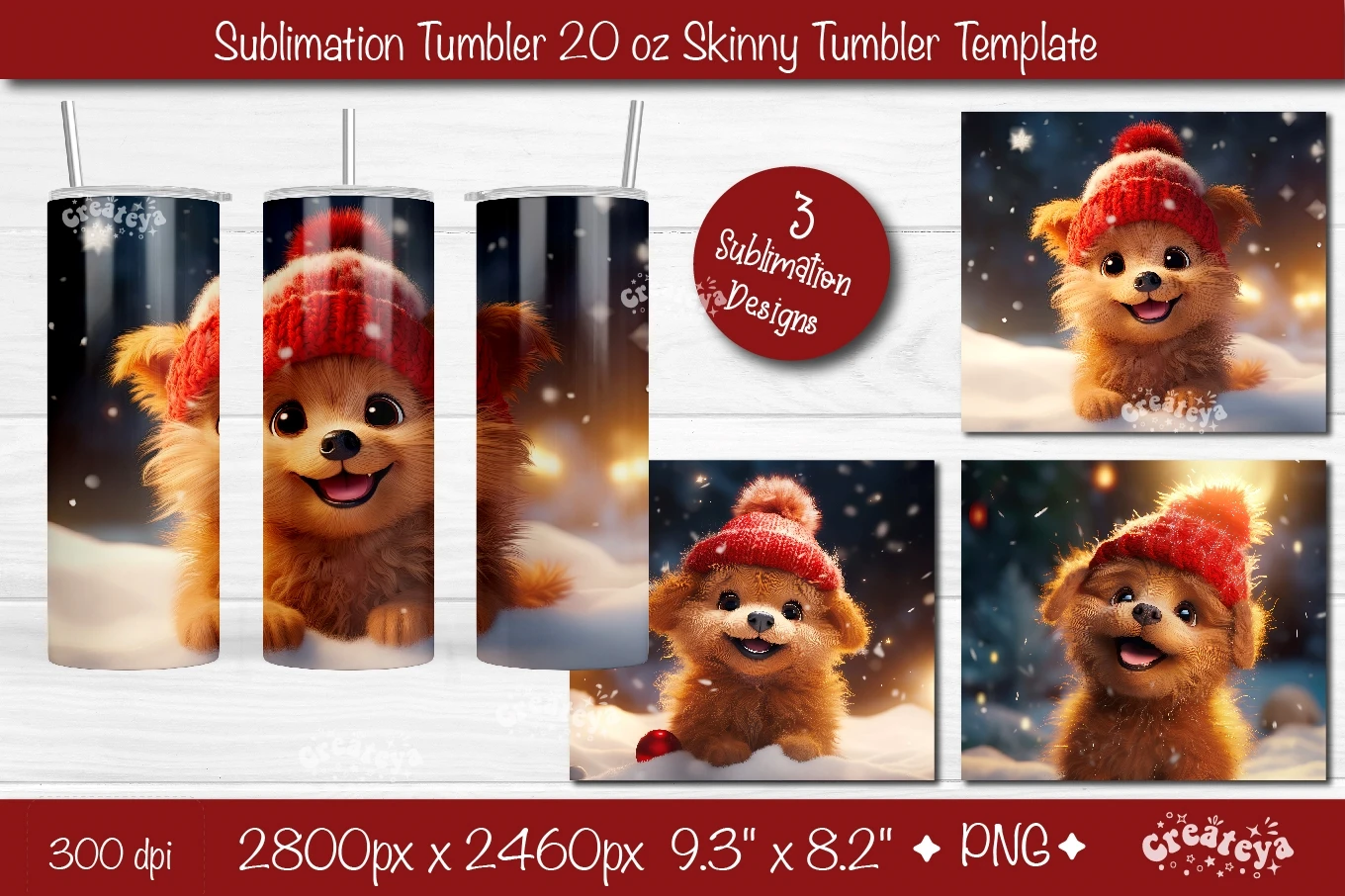 Panda Tumbler Wrap  Christmas Tumbler Sublimation