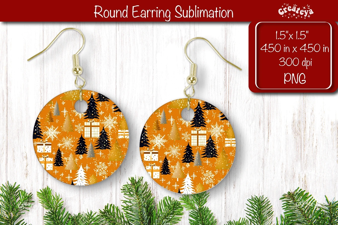 3D Earrings Sublimation, Teardrop earring 3D Daisy, 3D sublimation bundle