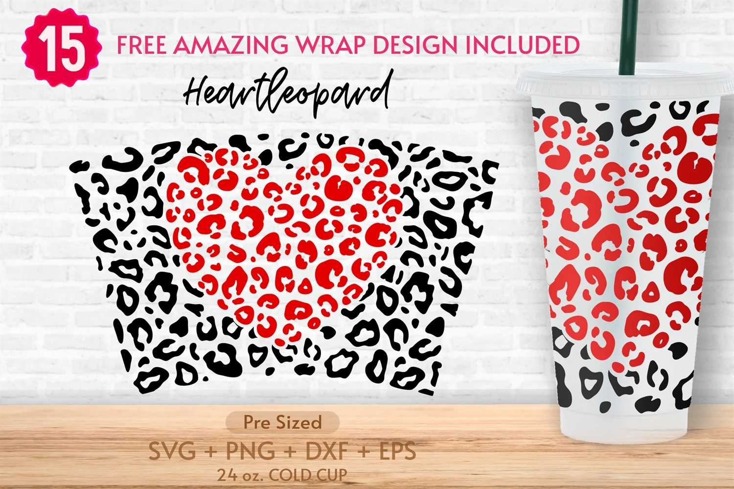 Cold Cup Wrap SVG, Floral SVG, Full Wrap SVG with Hole. - So Fontsy