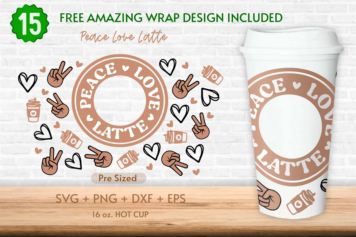 Drink Coffee Be Happy starbucks 16oz hot cup wrap SVG