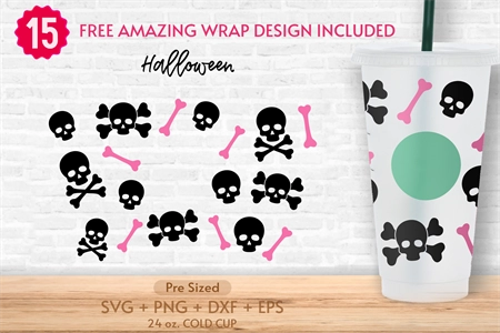 Dottie Digitals - Halloween Cute Ghosts Starbucks Cold Cup No Hole SVG PNG  DXF No Gap Full Wrap Cutting File 24oz Venti Cup