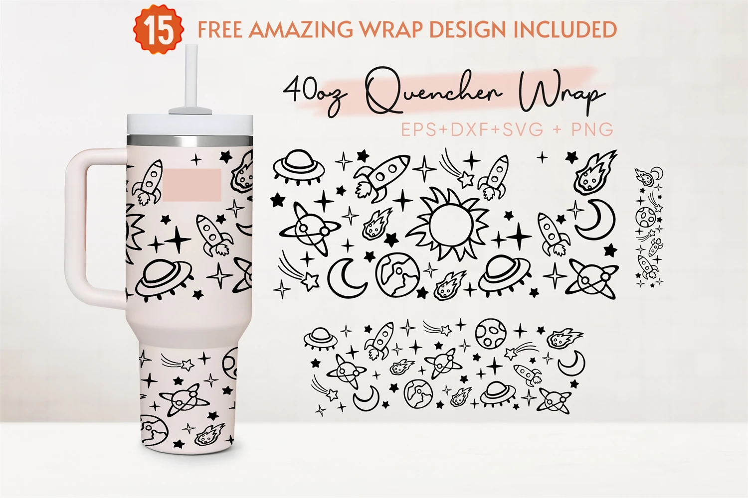 40oz tumbler w/ handle Leopard Wrap Top Half - Digital File - SVG