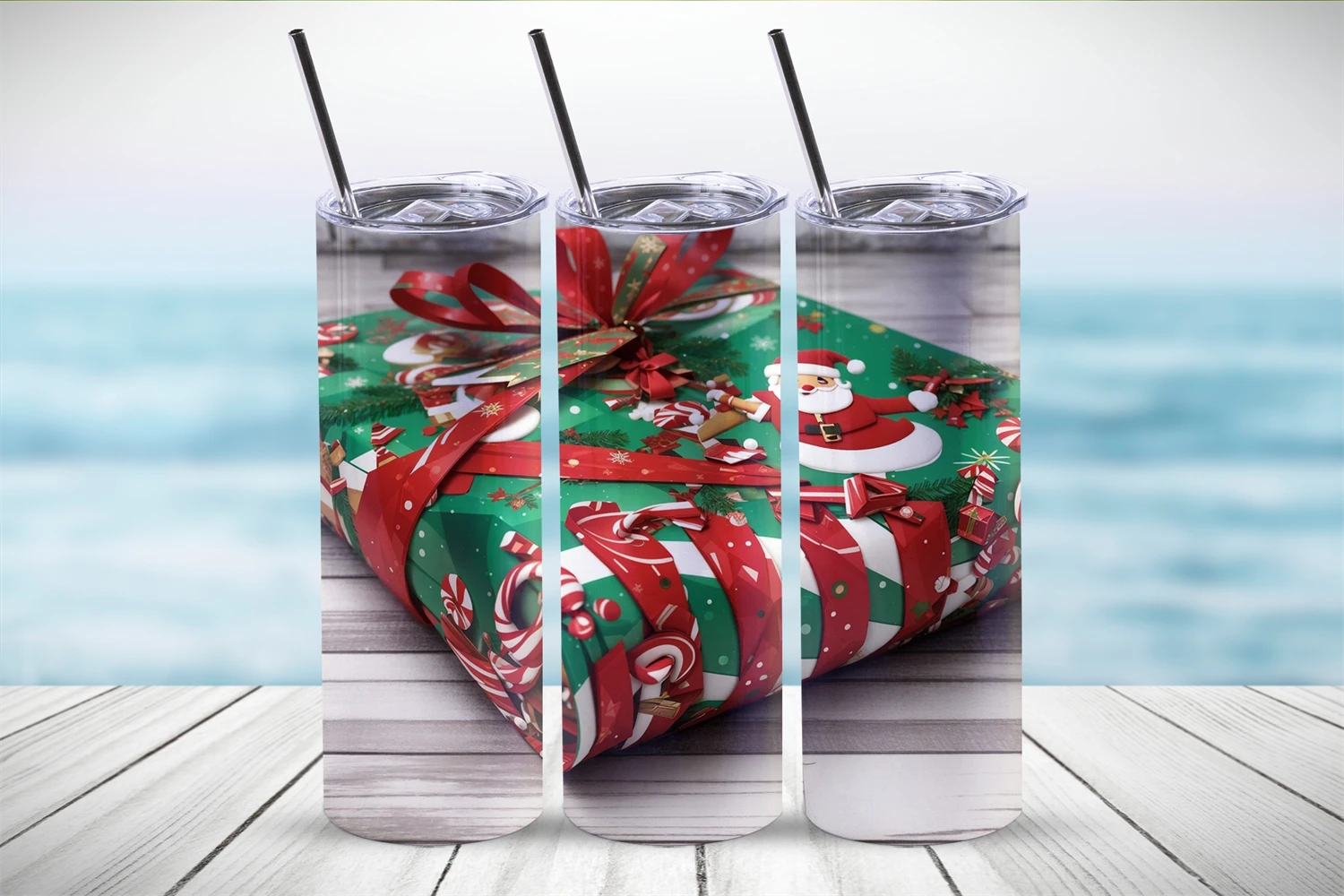 Christmas 3D Tumbler Designs, 3D Tumbler Sublimation Wrap