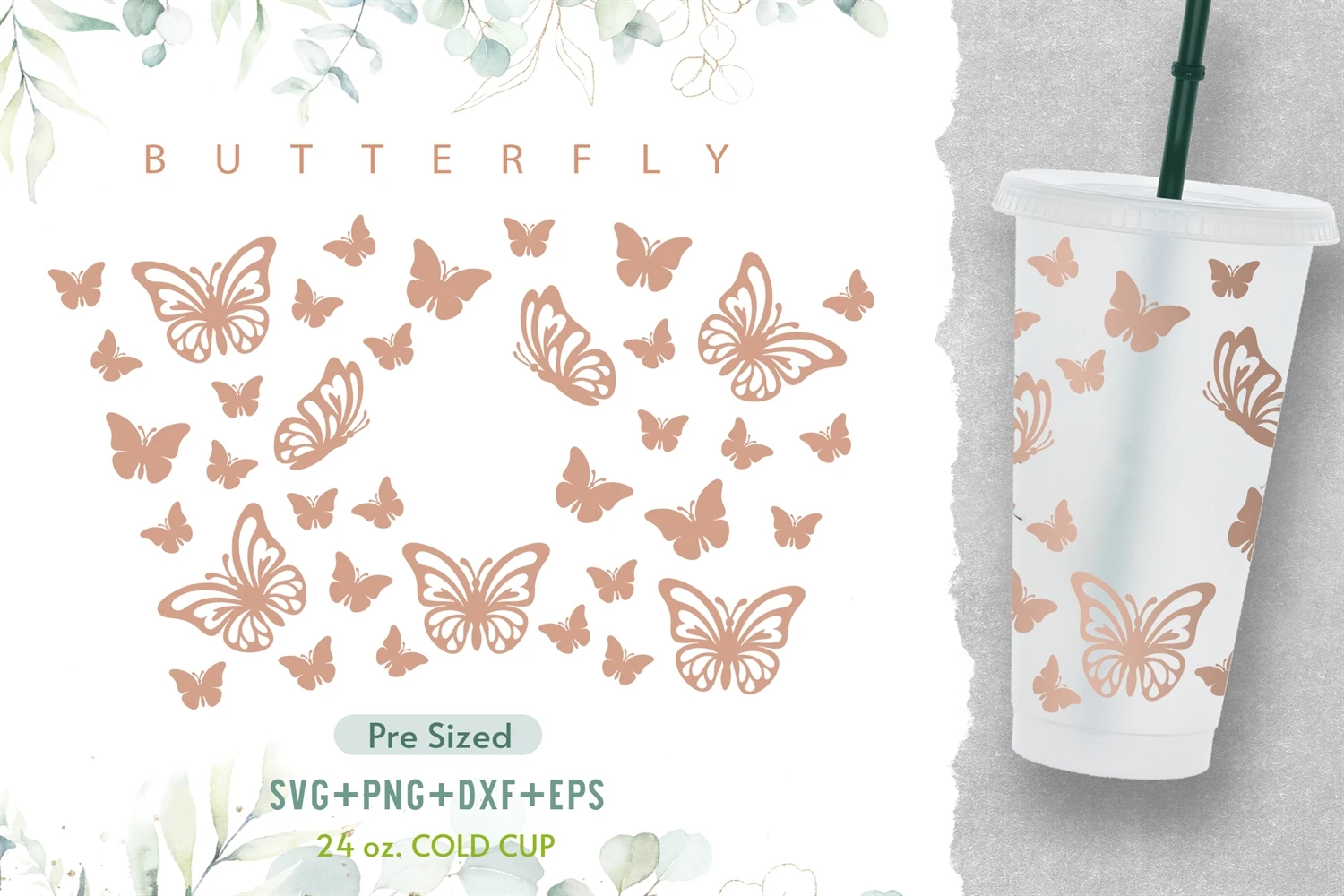 Butterfly Starbucks Cold Cup | Venti | Reusable Cold Cup | Butterflies |  CUSTOM