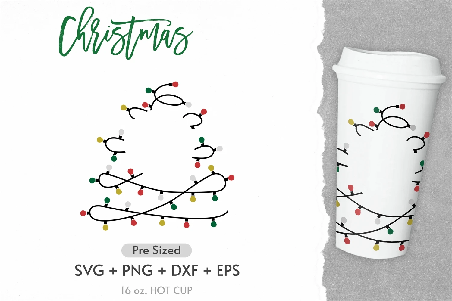 Christmas Light Svg Christmas Tumblers Full Wrap Sbux 24oz Venti Cold Cups  SVG PNG File 