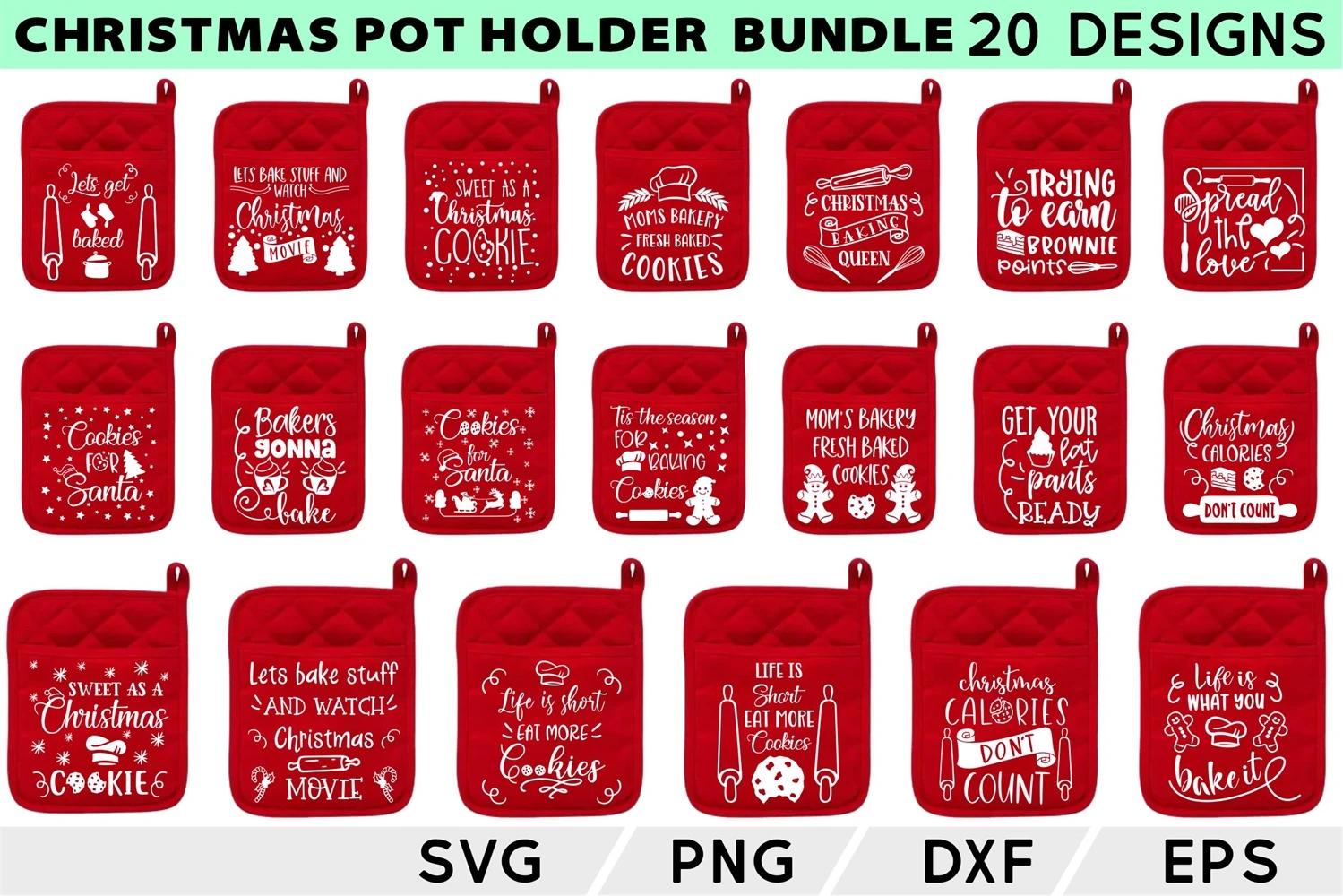 Christmas Pot Holder SVG Bundle