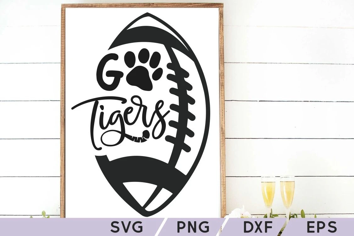 Tigers Typography Tigers Football Leopard American SVG PNG Files