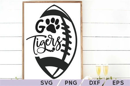 Go Tigers Svg Paw Svg Tigers Svgcommercial Use Football 