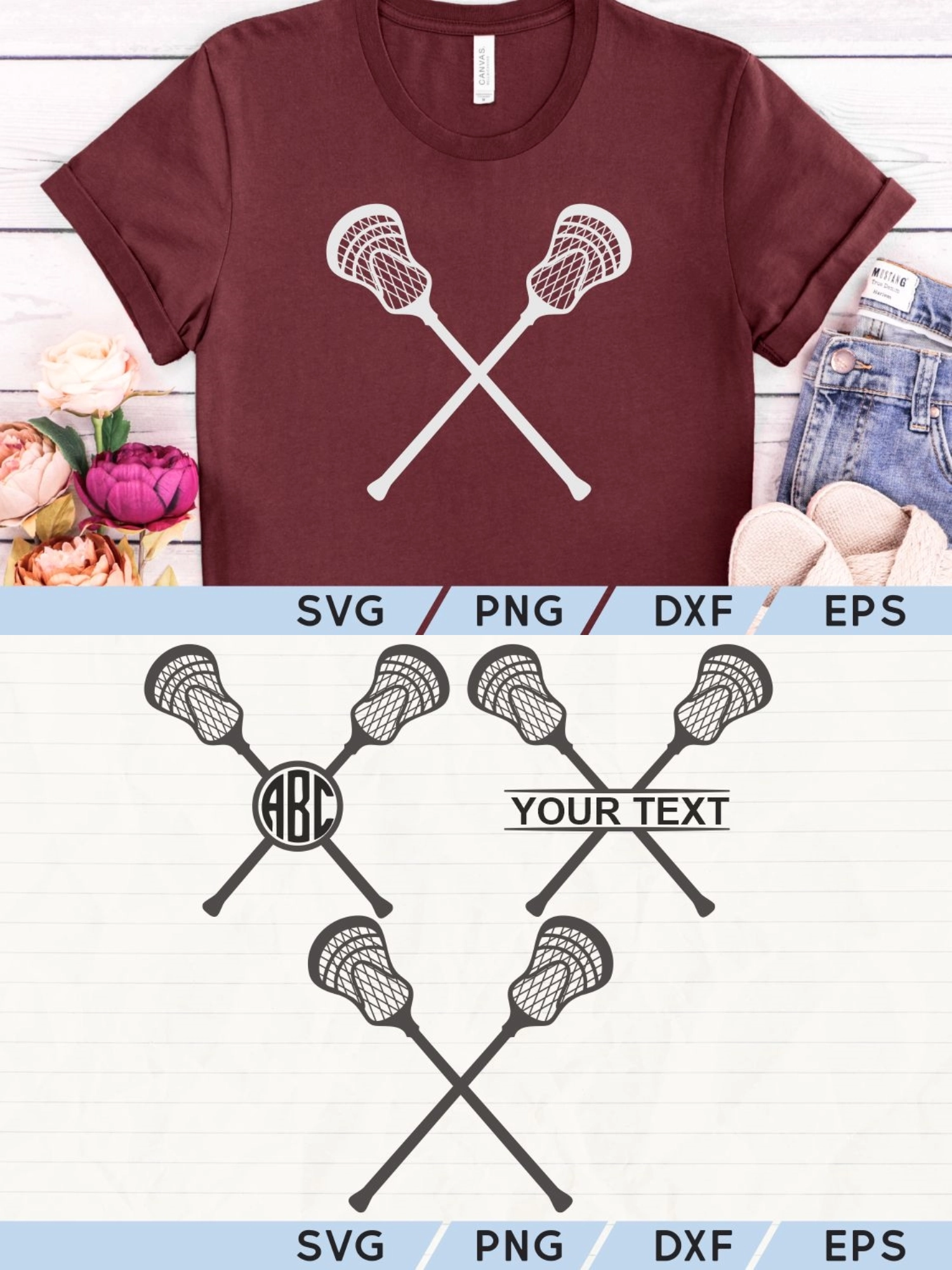 Lacrosse Stick SVG Silhouettes