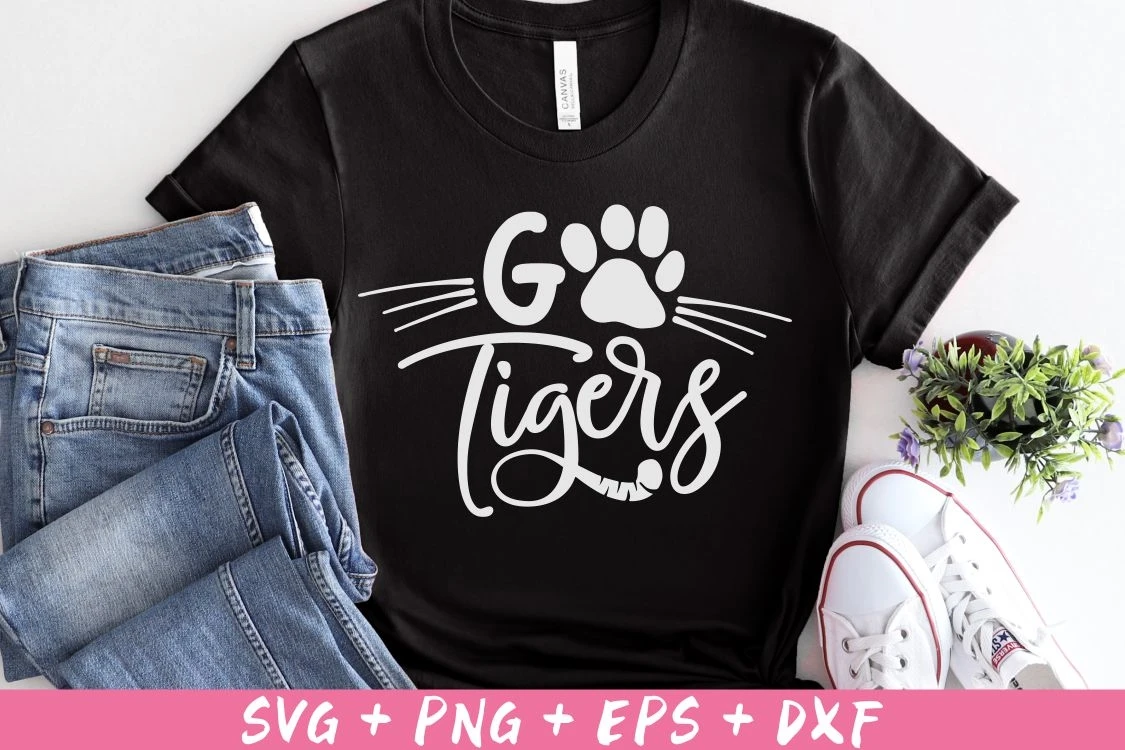 Tigers Football SVG, Tigers Football T-shirt Design, Silhouette Cut Files,  Football Mom Shirt, Cricut Cut Files, SVG Cutting Files