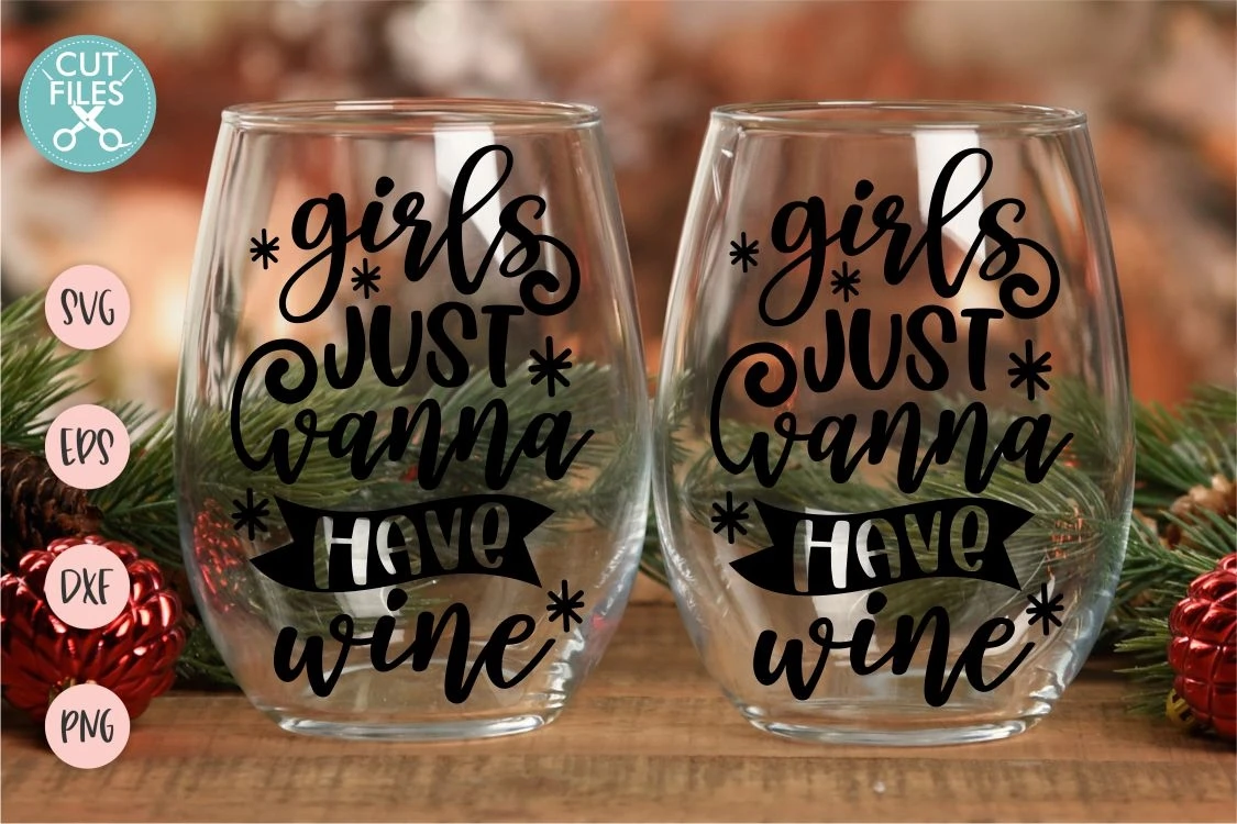 Girls Have Fun wine glass