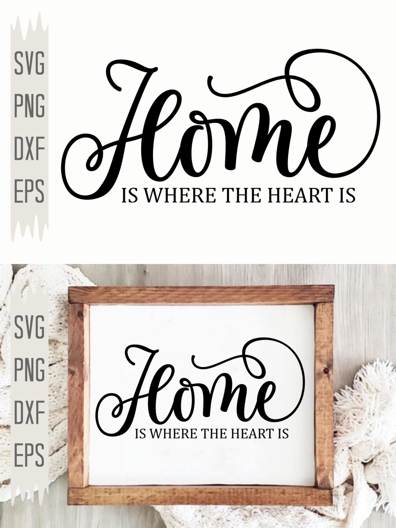 Home is Where the Heart Is SVG, Family SVG, Family quote,Home Decor Svg,  Png, Eps, Dxf, Cricut, Cut Files, Silhouette Files, Download, Print
