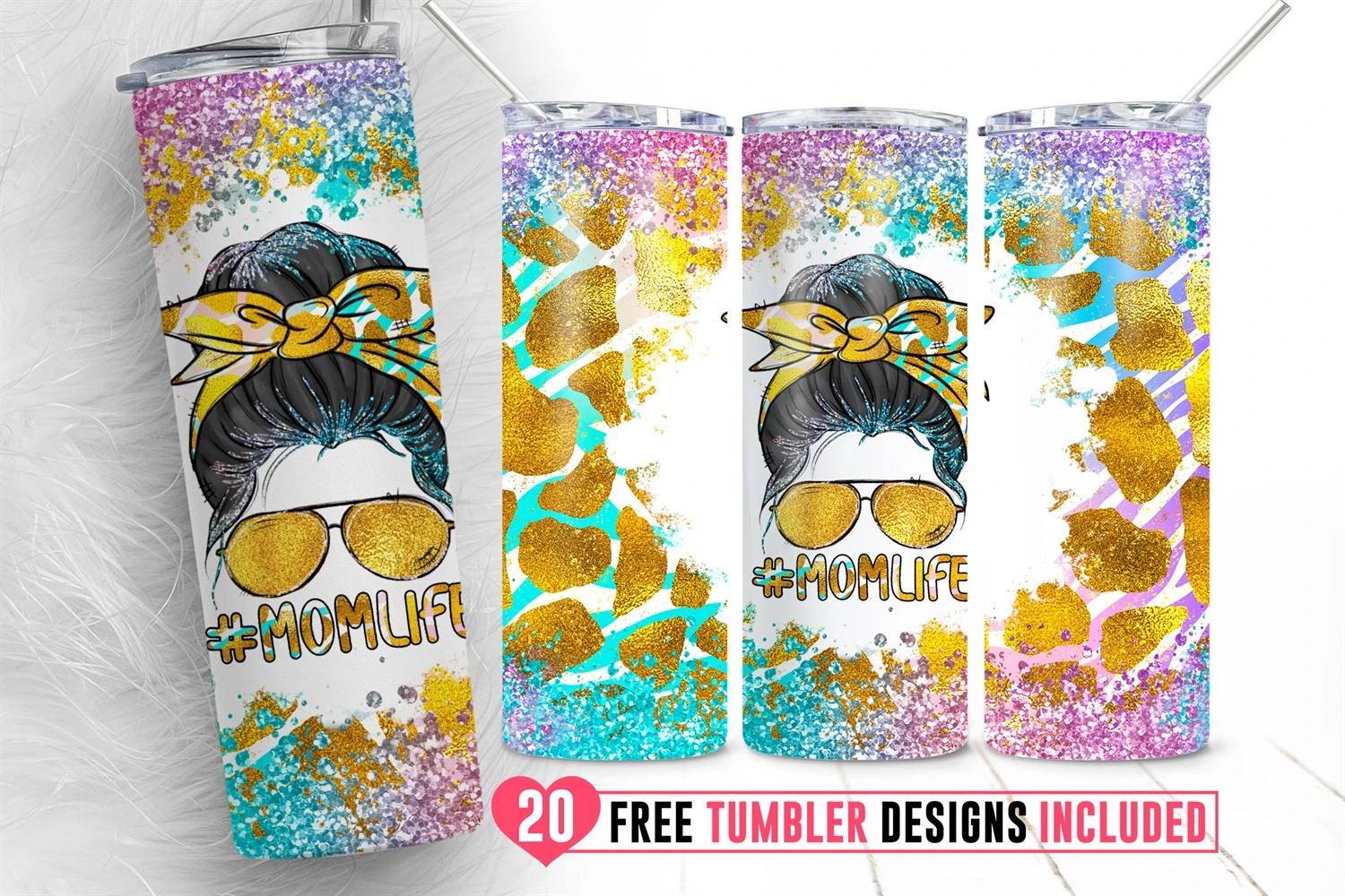 Giraffe Sublimation Design, 20oz Skinny Tumbler Digital Download