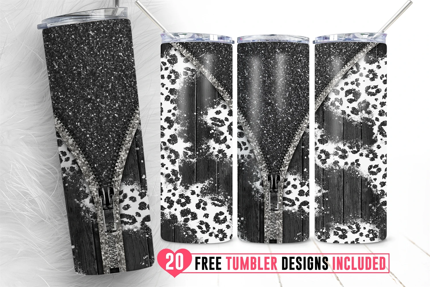 20 Oz Skinny Tumbler Sublimating Png Gray and Gold Design 