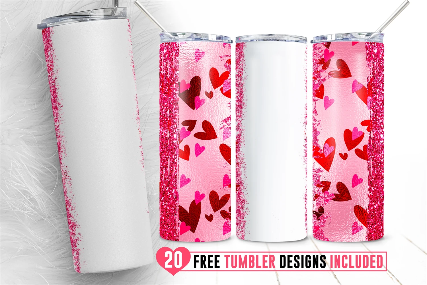 Valentine's Day Gnome Tumbler Sublimation Wrap - Ready To Press