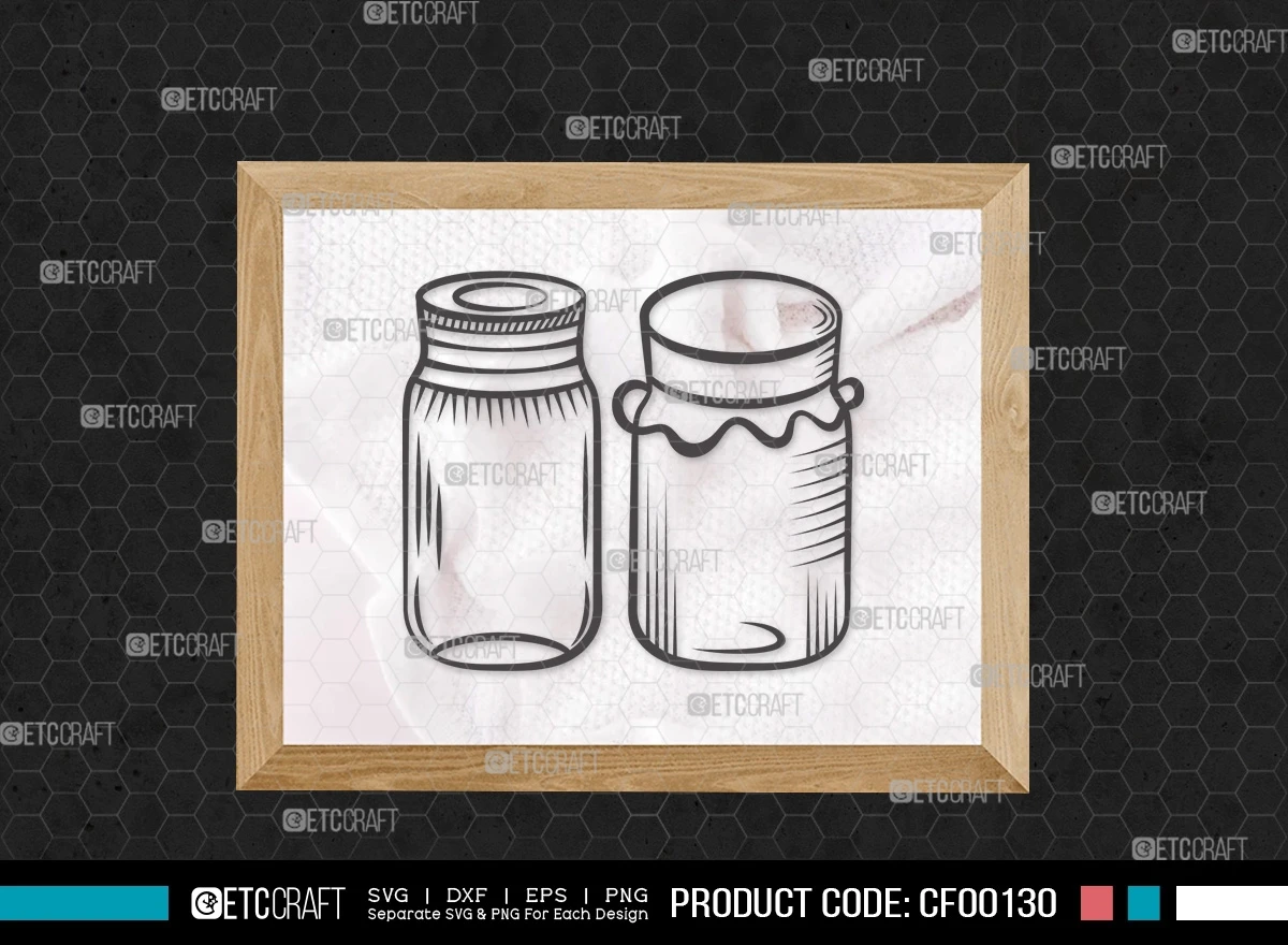 Mason Jar svg - mason jar cut file - mason jar Cricut cut file - mason jar  Silhouette cut file - mason jar clip art - Jelly svg