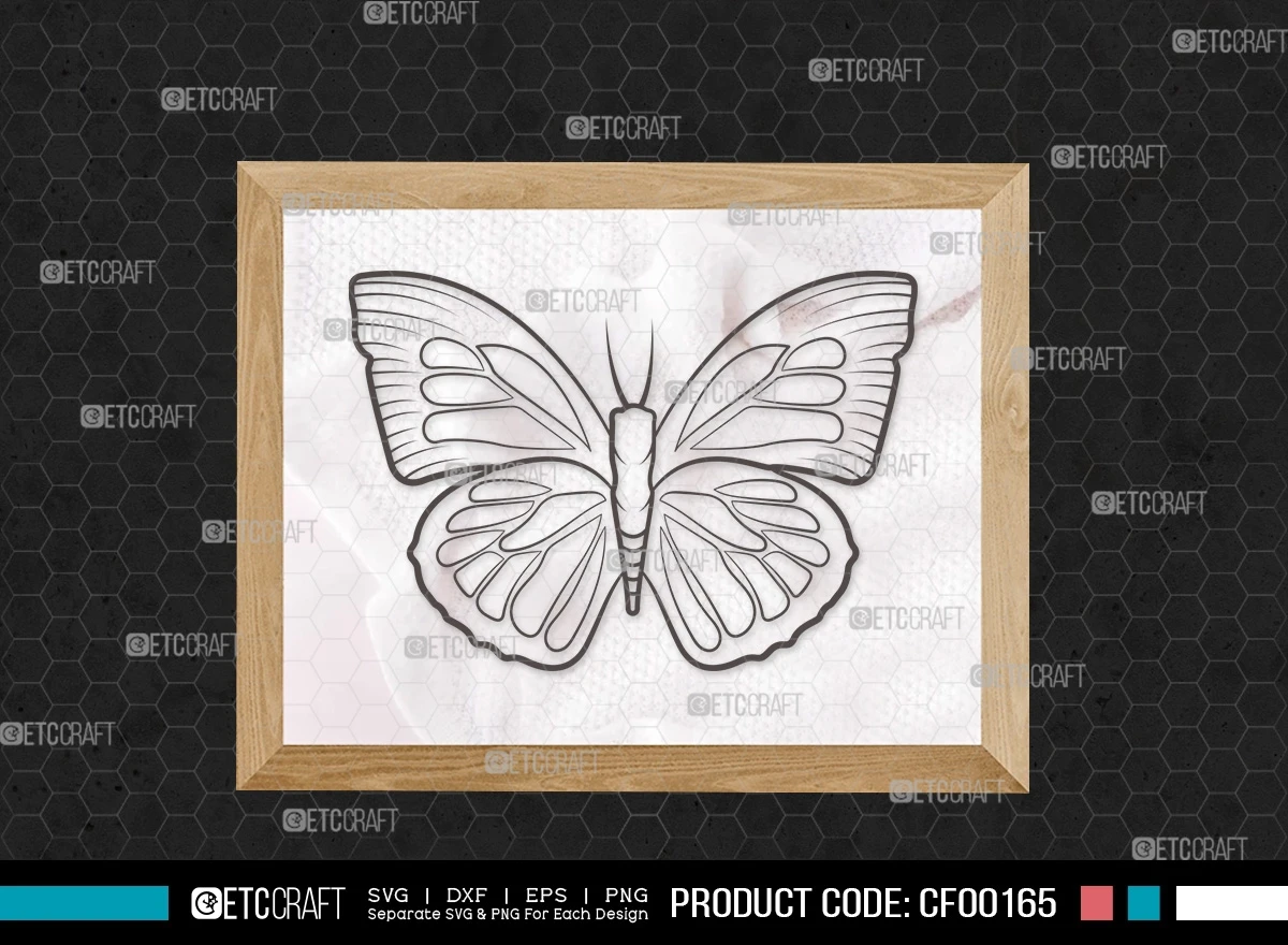 Butterfly Outline SVG Cut File, Butterfly Stencil Svg, Butterflies Svg, Monarch Butterfly Svg