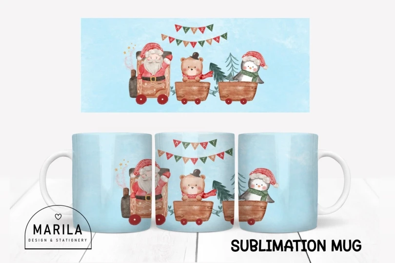 Christmas sublimation mug wrap