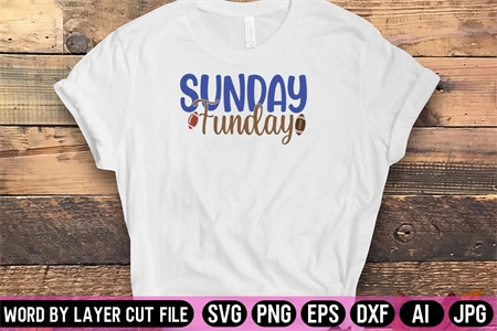 Sunday Funday Football hand lettered SVG | zip file containing svg, jpg,  png, dxf, and eps | silhouette & cricut cut file | fall sports svg