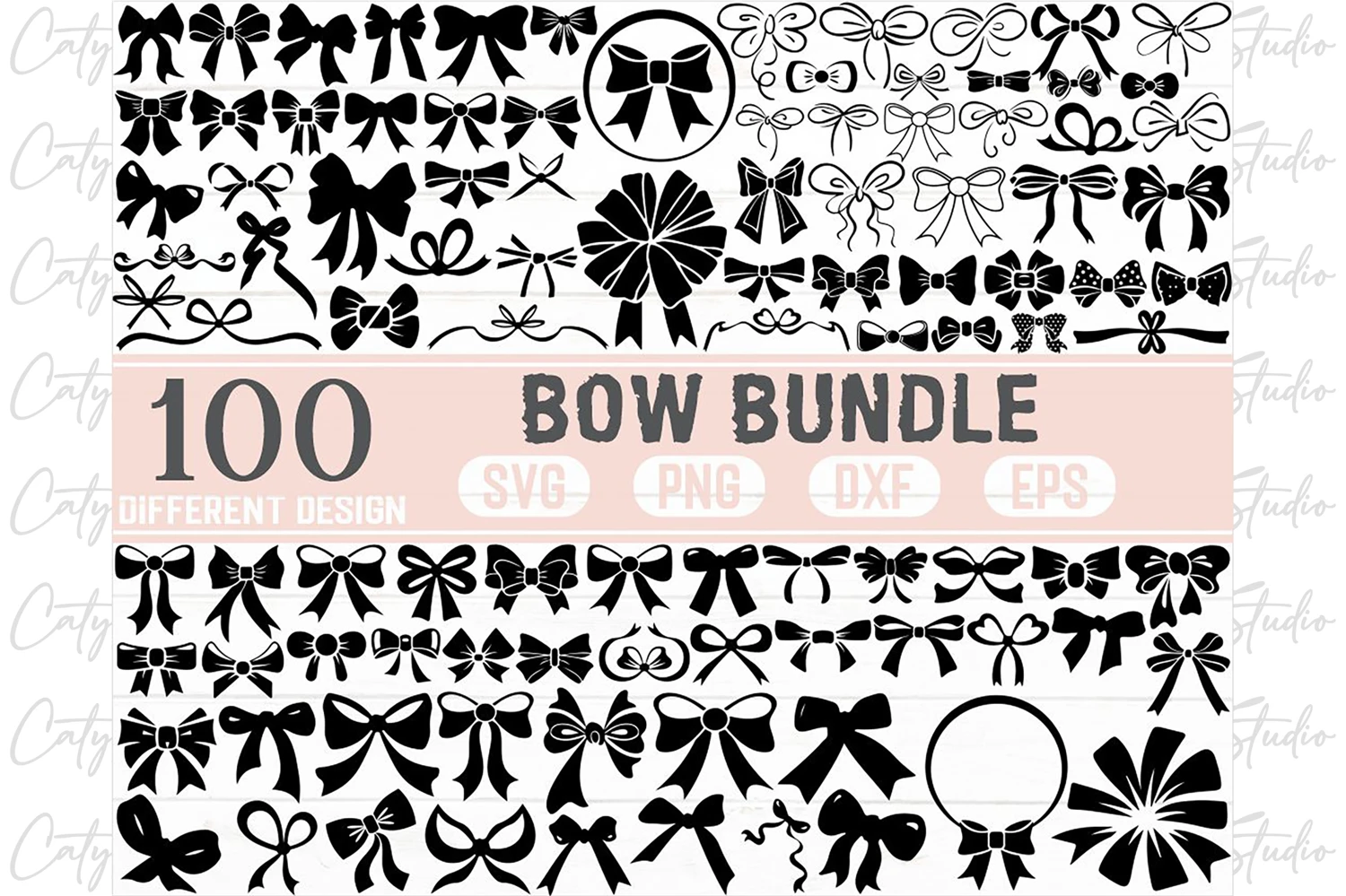 Ribbon Bow Silhouette Files, Ribbon Bow Png, Ribbon Bow Cutting Clipart,  Ribbon Bow Svg Bundle, Ribbon Bow Dxf, Ribbon Bow Svg Design