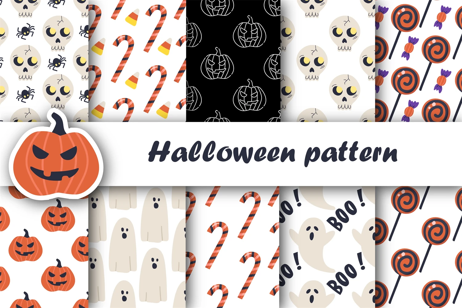 halloween seamless patterns