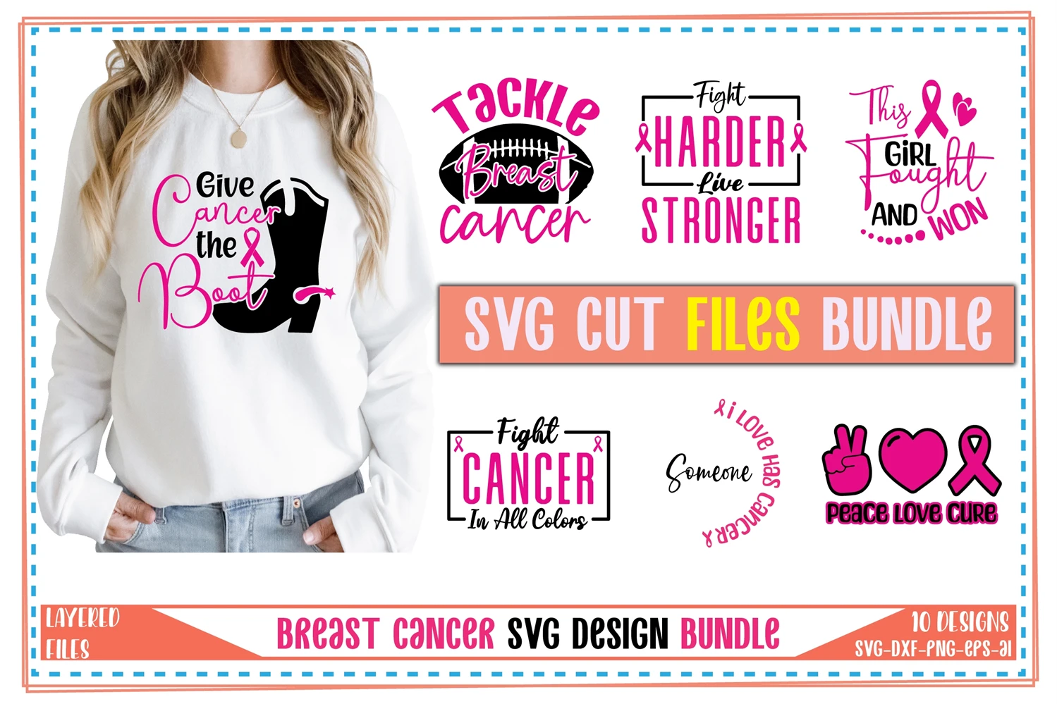 Tackle breast cancer SVG vector for print-ready t-shirts design - Buy t- shirt designs