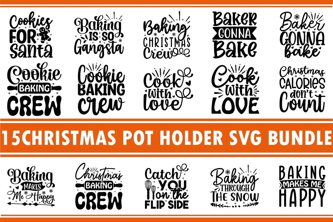 Christmas Pot Holder SVG Bundle