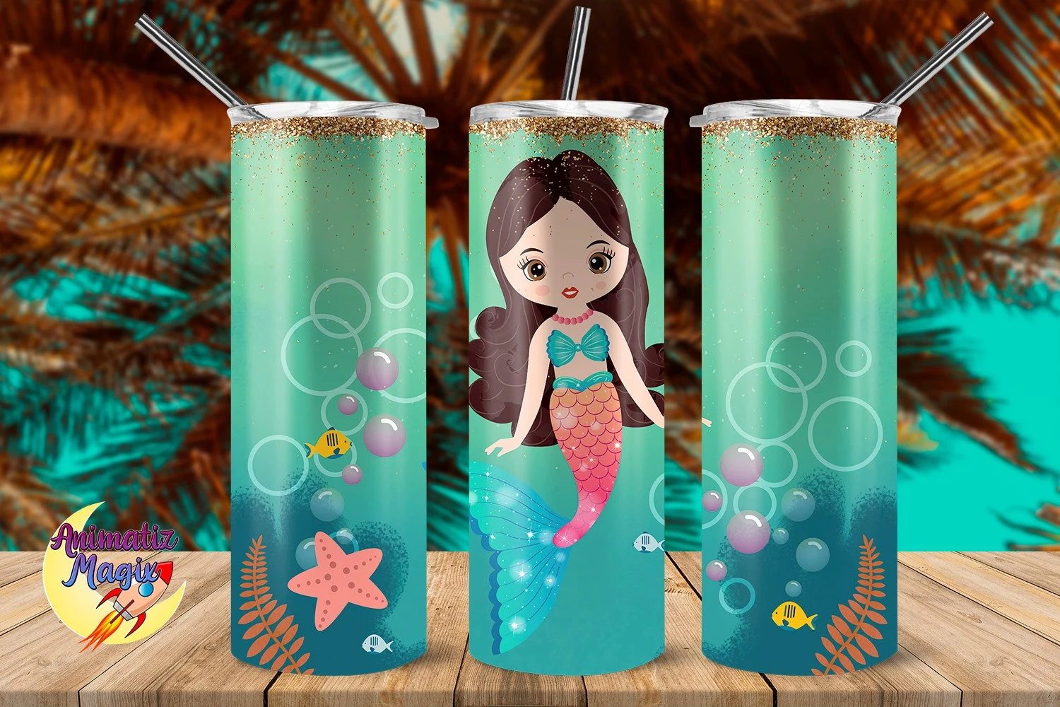 Little Mermaid Tumbler Design, 20 Oz Skinny Tumbler Design, Sublimation  Image, Tumbler Wrap, Little Mermaid Cup, Little Mermaid Sublimation 